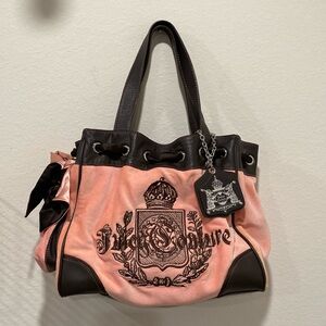 Juicy Couture  Velour Pink Daydreamer Shoulder Tote bag Y2K